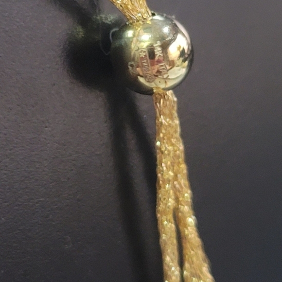 S43  14k Gold CZ Station Necklace and Bracelet Set - Picture 6 of 8